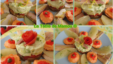 Tartare de pomélos chinois, tomates, avocat, truite fumée