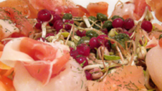 Toques de lychees en chiffonnade