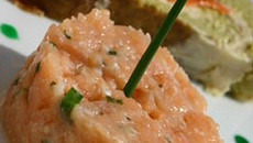 Roulé aux poireaux et son tartare de saumon