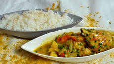 Curry de volaille minute, riz créole