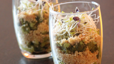 Verrines croustillantes d'asperges à l'épeautre