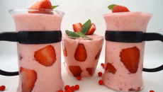 Charlotte de fraises à la menthe