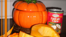Potage potiron se fait beau avec du lait de coco
