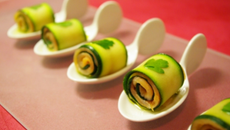 Rouleaux de saumon fumé aux courgettes