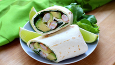 Wraps avocat houmous et crevettes