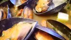 Moules au lard
