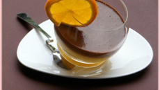 Douceur à l'orange et mousse chocolat au lait
