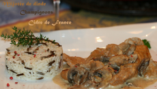 Mijotée de dinde aux champignons et au cidre de France