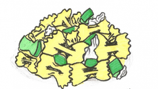 Farfalles aux courgettes et chèvre frais