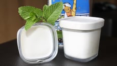 Yaourts à la menthe, mascarpone et sirop d'agave