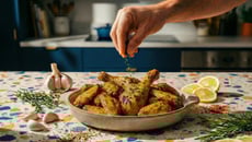 Cuisse et ailes de poulet rôties