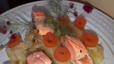 Duo de saumon, choucroute de fenouil aux agrumes