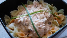 Les pâtes papillons au saumon et au roquefort Papillon