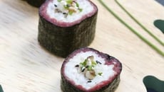 Maki carpaccio shitake ciboulette