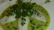Aile de raie aux câpres et persil, purée au cresson