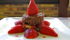 Risotto menthe-chocolat en habit de fraises