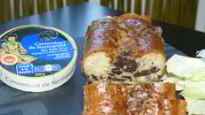 Cake boudin noir, camembert et lait cru