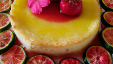 Flan sucré de courgettes fraises/citron