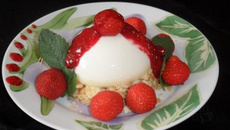 Dôme de panna cotta chocolat blanc