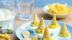 Œufs mayonnaise farcis aux soufflés bacon