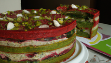 Cake vert et rouge