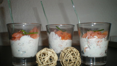 Verrines " salmona e ricotta "