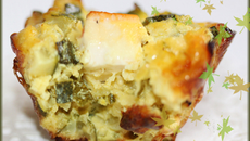 Flan courgette, curry, feta