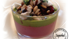 Mousse de betteraves au thon et son émulsion de persil