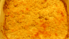 Gratin de crozets et jambon cru