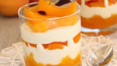 Verrine d'abricots au fromage blanc