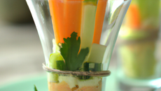 Verrine de crudité au brochet
