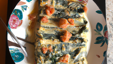 Lasagnes aux épinards et au saumon.