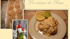 Saint jacques snackées émulsion aux champignons