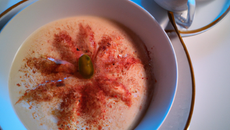 Cappuccino de crabe au pamplemousse