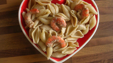 Pâtes aux crevettes sauce vinaigre balsamique