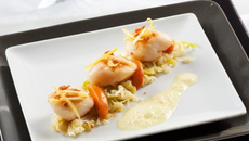 Saint-Jacques gourmandes, mousse de champagne