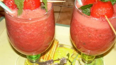 Smoothie pamplemousse, pastèque au cidre