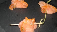 Risotto sauce à l'aneth en aumônière de saumon fumé