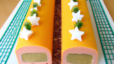 Bûche de Noël à la mousse de melon