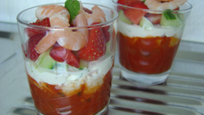 Verrines tiramisu fraise ricotta et crevette