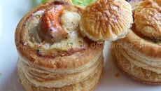 Vol au vent au saumon frais et noix de Saint Jacques