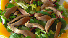 Salade de cœurs de canard à l'orange