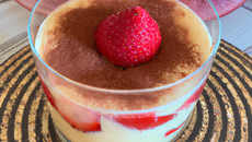 Tiramisu à base de soupe de fraises