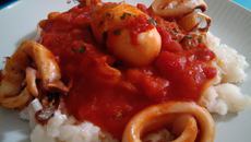 Calamar au riz en sauce tomate au thermomix