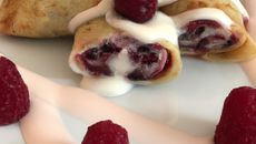 Nems légers aux framboises et au chocolat blanc