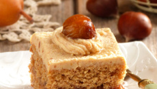 Gâteau aux châtaignes et chèvre frais