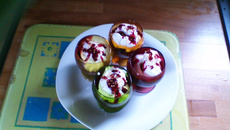 Île flottante aux fruits