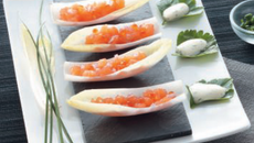 Endives apéritives au tartare de saumon