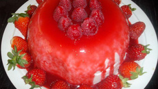 Bavarois aux fraises framboisé