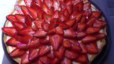 Tarte aux fraises, menthe et crème pâtissière